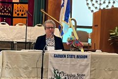 B-Sindy Manas, Torah Fund VP, provides report